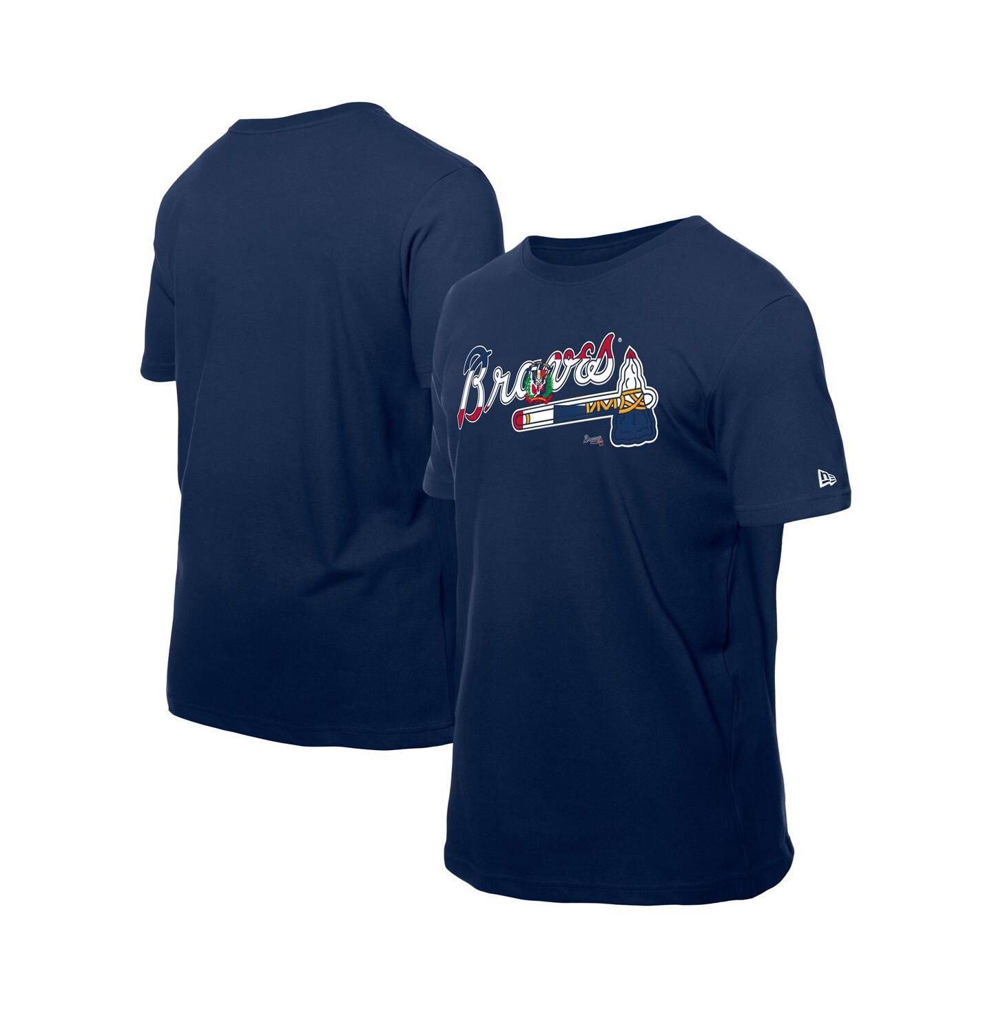 Мужская футболка New Era Navy Atlanta Braves Dominican Republic Flag Logo — фото 1