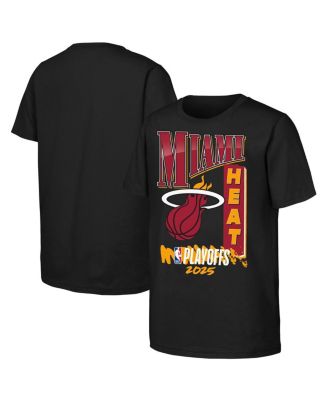 Outerstuff - Big Boys and Girls Black Miami Heat 2025 NBA Playoffs Hype T-Shirt