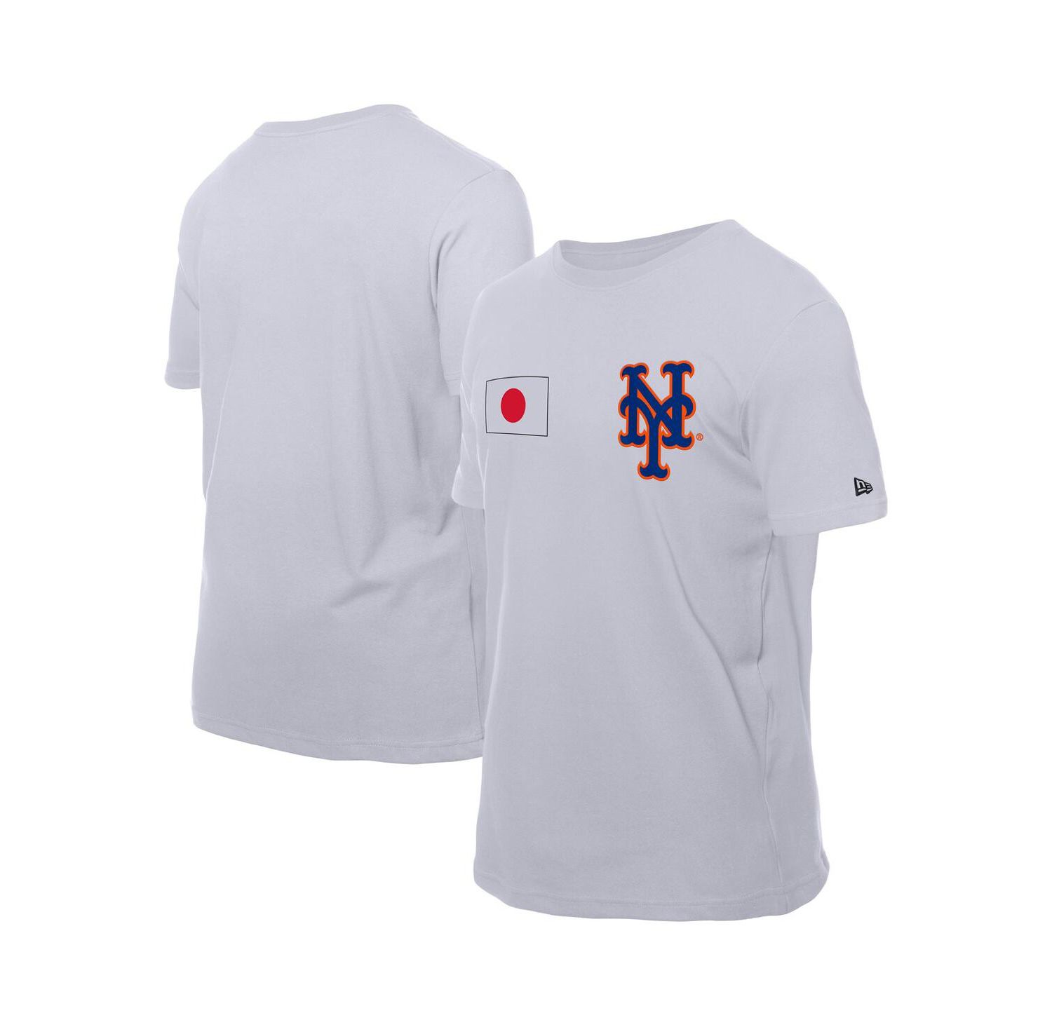Men's White New York Mets Japanese Flag T-Shirt