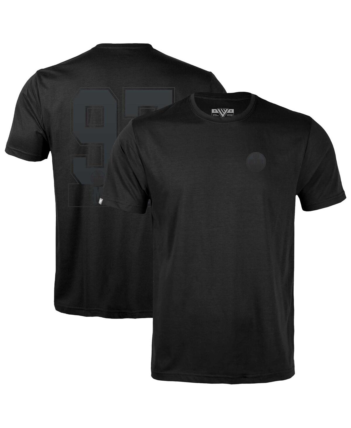 Men'sÂ Connor McDavid Black Edmonton Oilers Richmond Darkside Name Number T-Shirt - Black