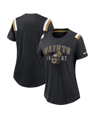 Nike - Women's Heather Black New Orleans Saints Playback Athlete Historic Fashion T-Shirt