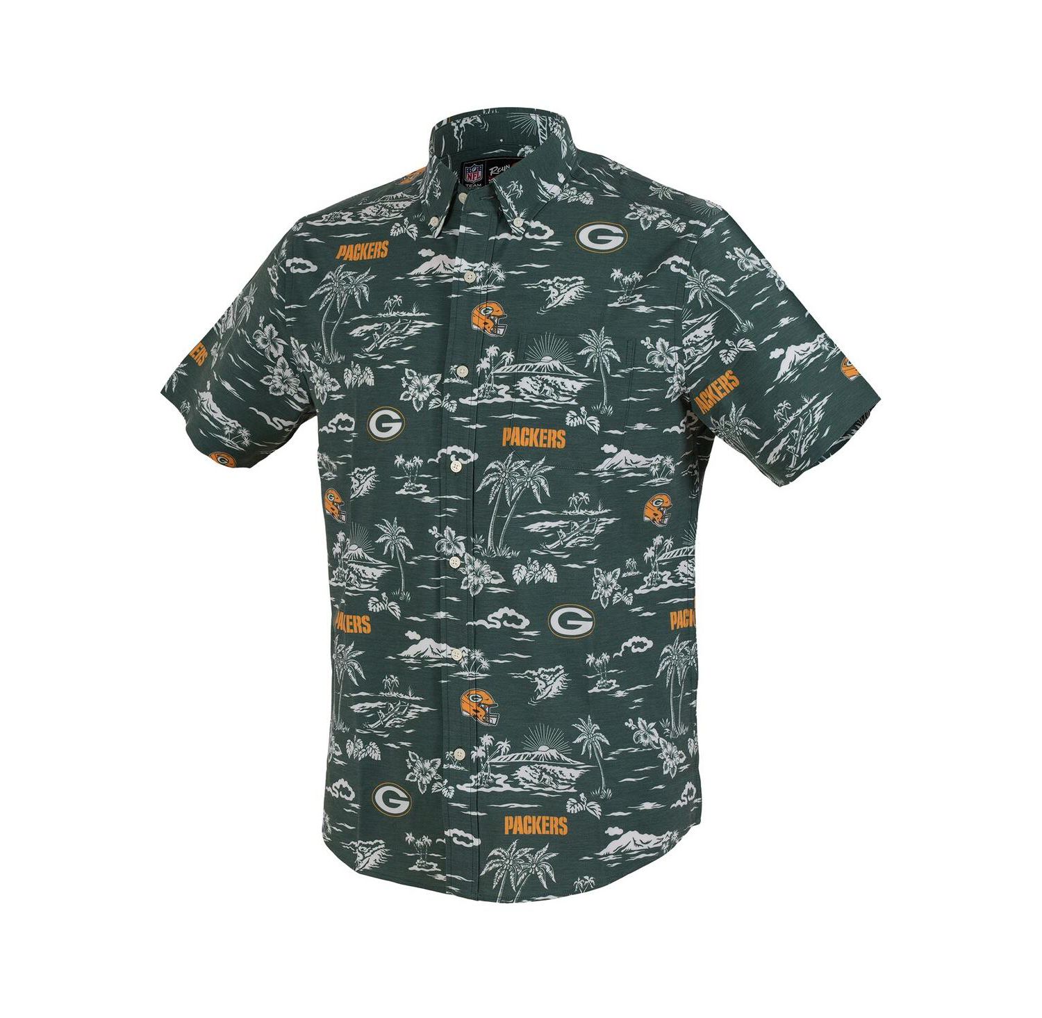 Men's Green Green Bay Packers Kekai Performance Button-Down Shirt