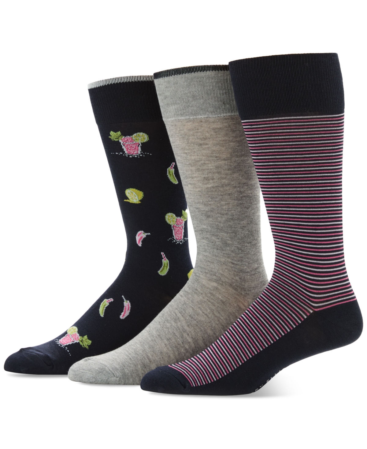 Perry Ellis Portfolio Men's 3pk. Mixed Patterned Socks In Multi