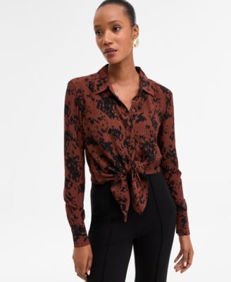 Women's Printed Button-Front Shirt, Macy's Exclusive 
