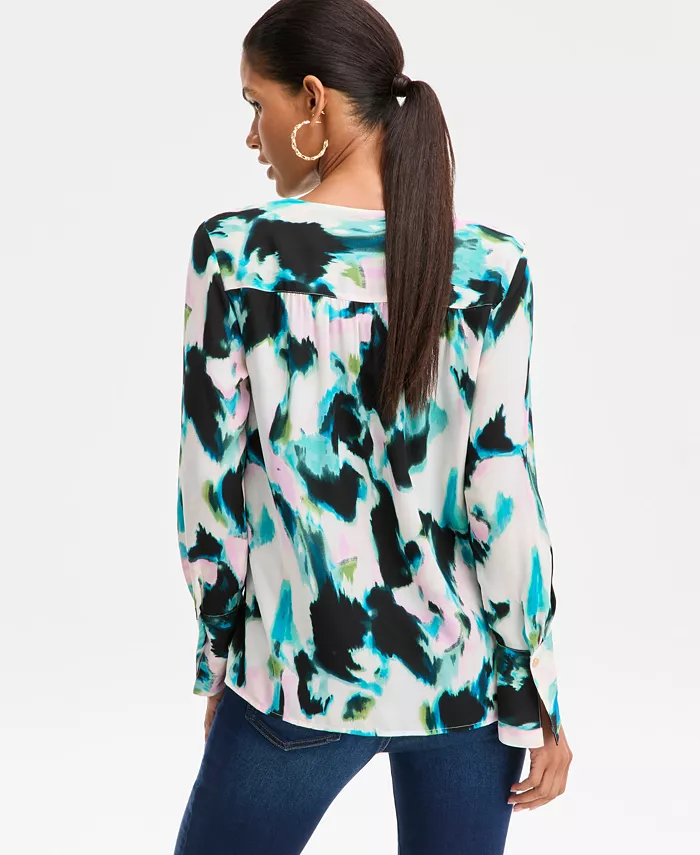 Women's Printed Surplice-Neck Blouse - thumbnail 6
