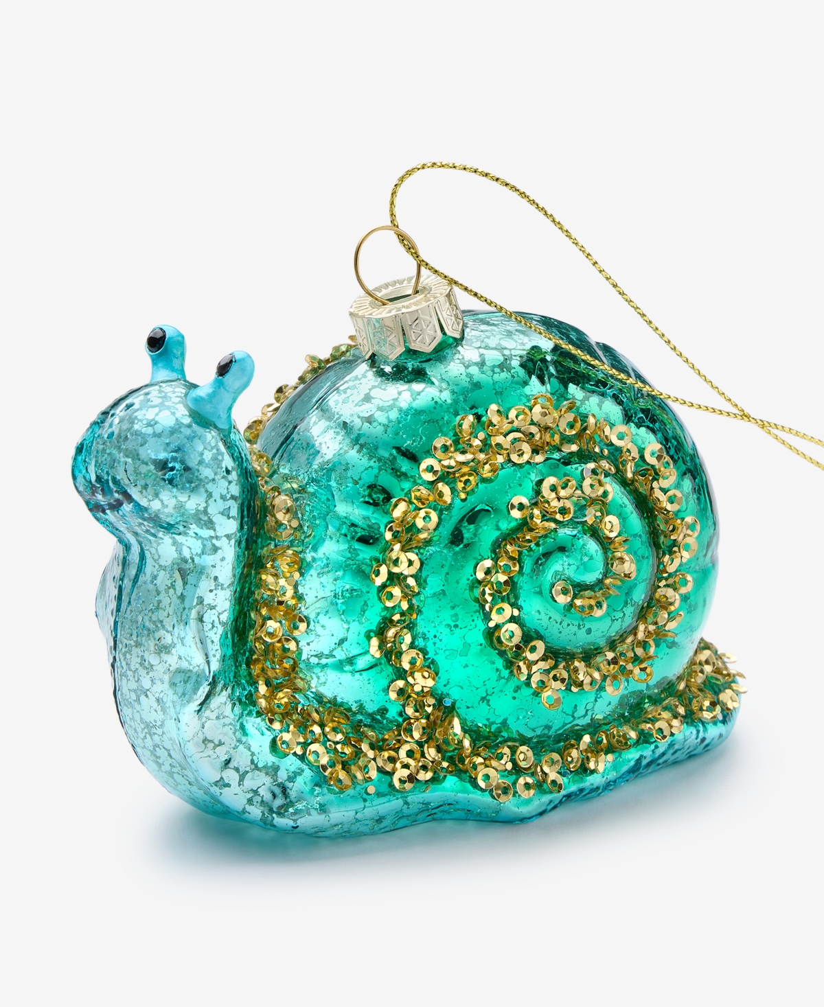 Holiday Lane Enchanted Forest Glass Snail Ornament, Macy's Exclusive In Green