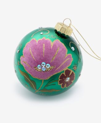 Enchanted Forest Purple Floral Ball Ornament, Macy's Exclusive