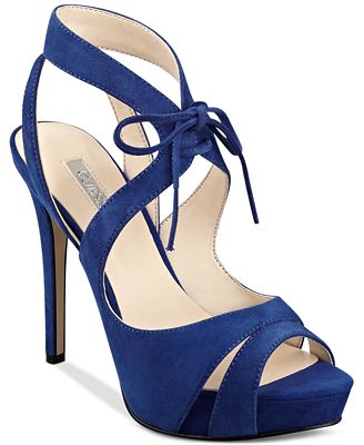 GUESS Women's Hedday Ankle-Tie Strappy Platform Dress Sandals - Sandals ...