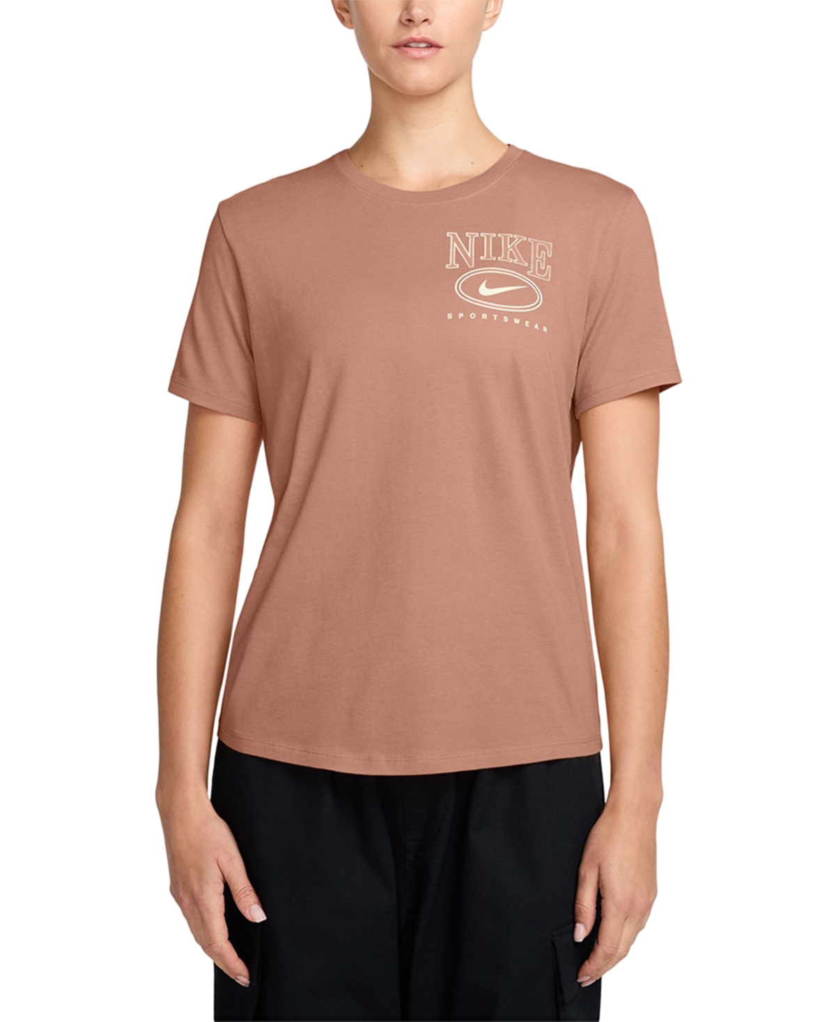 Nike Sportswear Women's Cotton Short-sleeve Graphic T-shirt In Brown