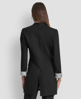 Women's Collarless Open-Front Topper Jacket