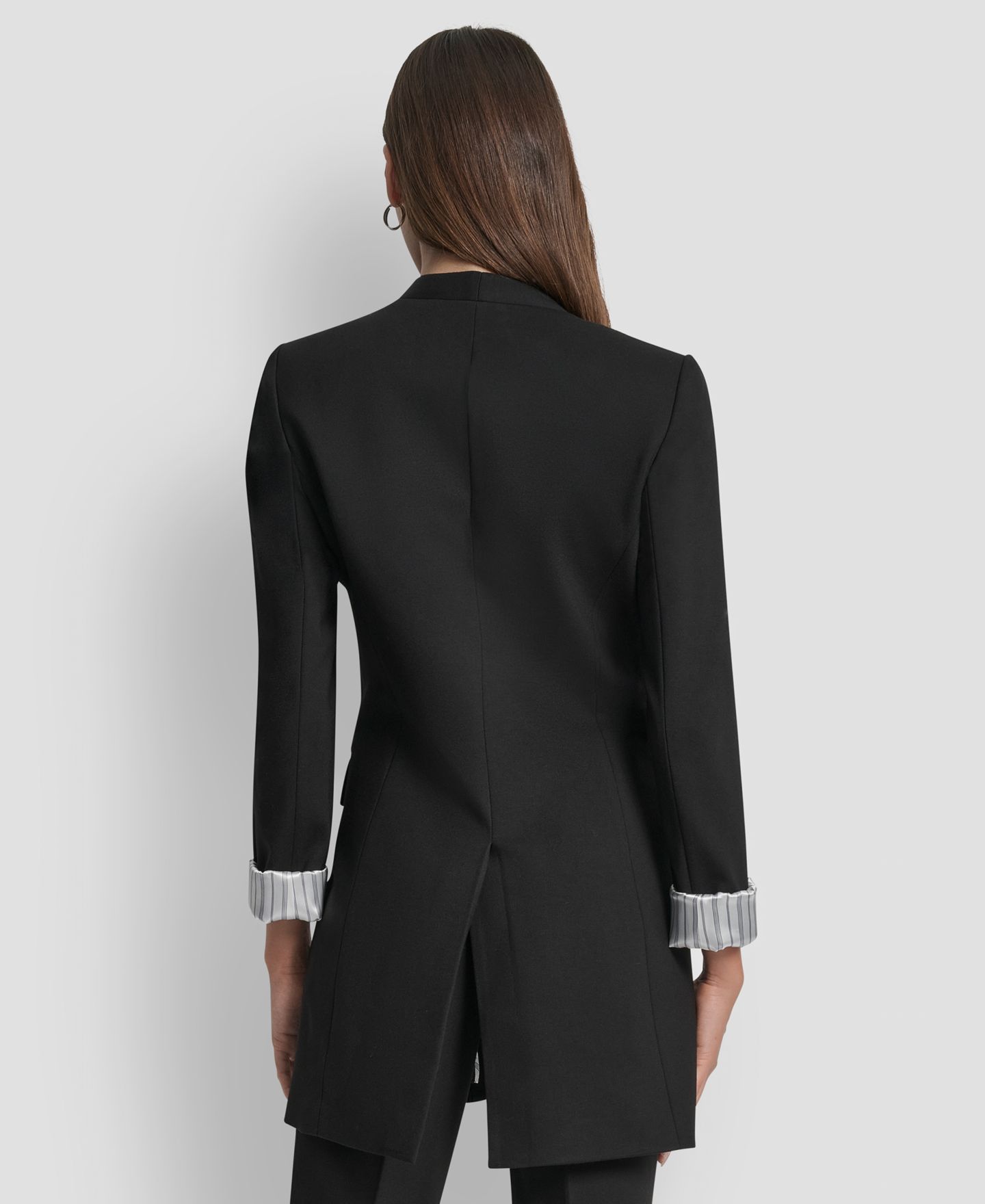 Женская куртка DKNY Collarless Open-Front Topper, цвет: Чёрный — фото 2