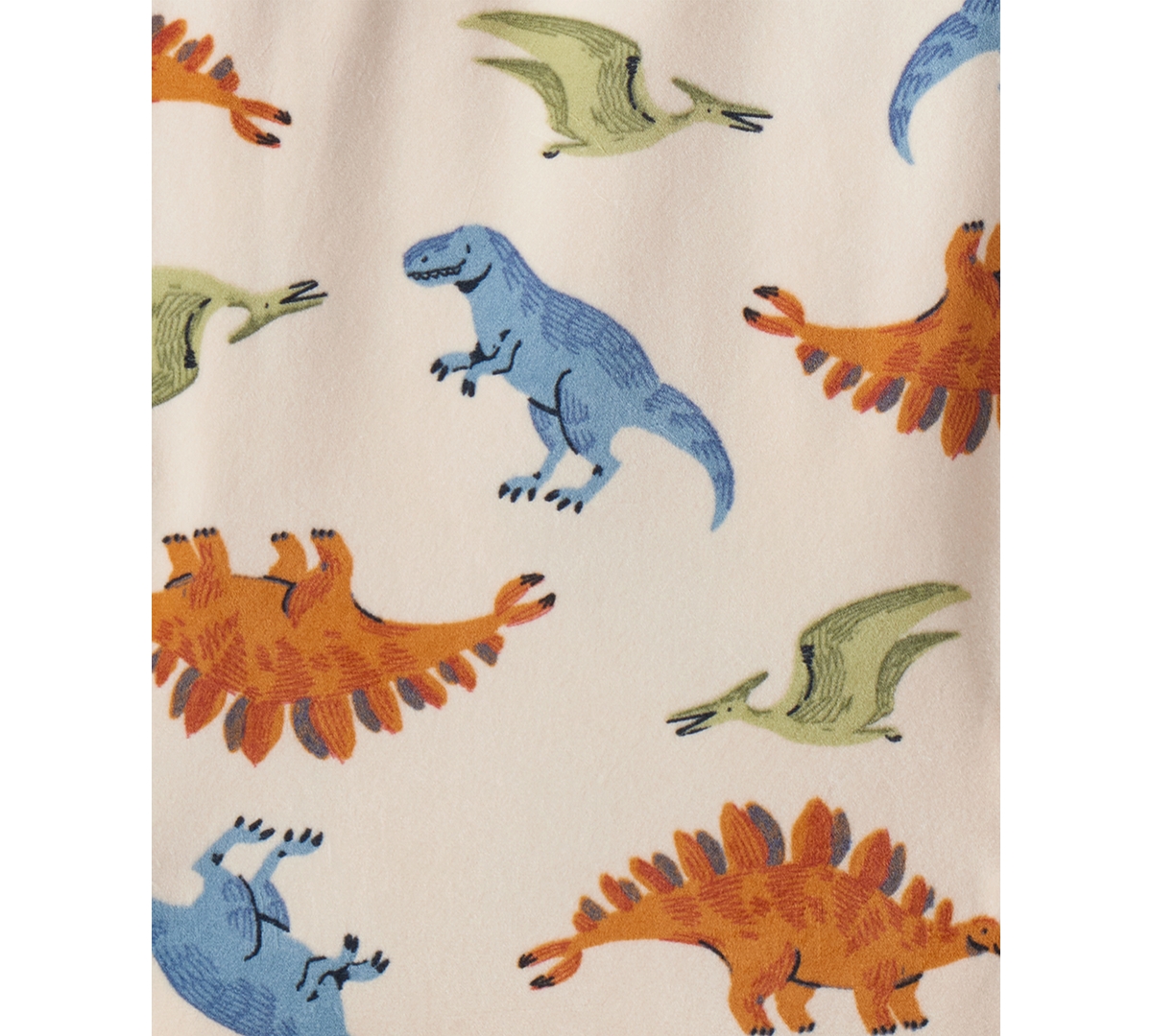 Carter's Toddler Boys Dinosaur-print Velour Long-sleeve Loose-fit 2-piece Pajamas In Neutral