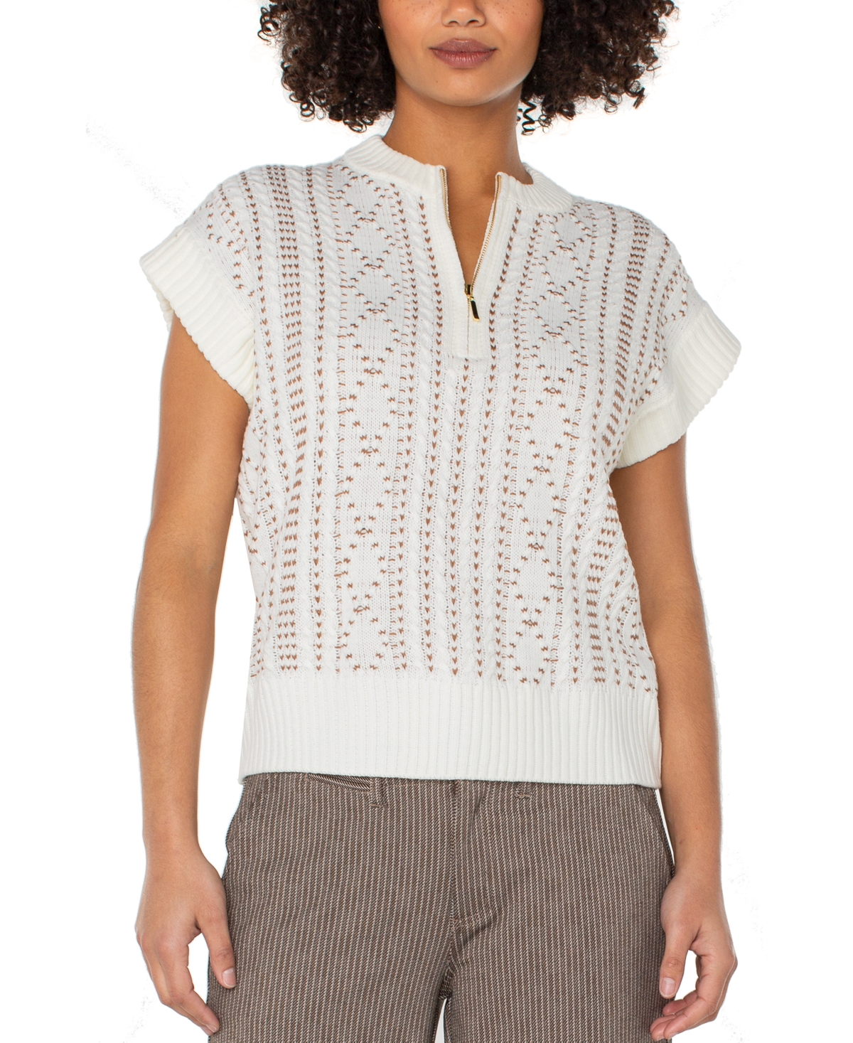 Liverpool Los Angeles Cap Sleeve Sweater In White