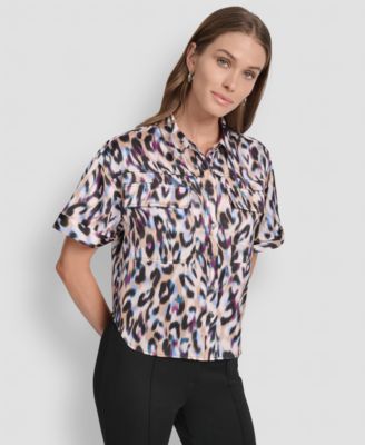 Women's Printed Flap Pocket Camp Shirt