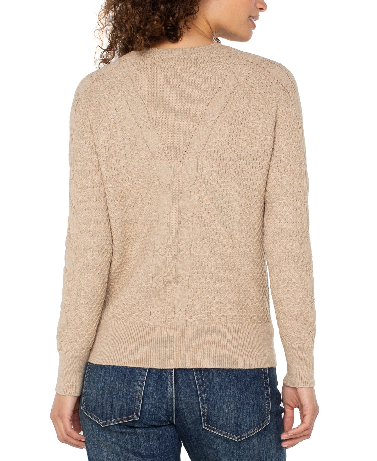 Liverpool Los Angeles Cable Knit Sweater In Multi