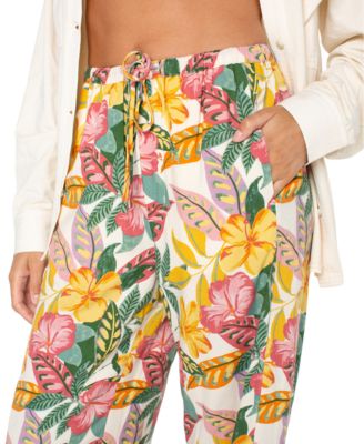 Juniors' So Precious Floral Drawstring-Waist Pants