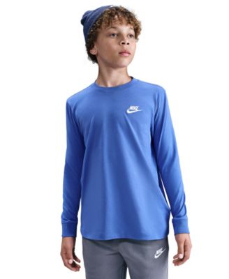 Nike - Big Kids Sportswear Logo Embroidered Long-Sleeve T-Shirt