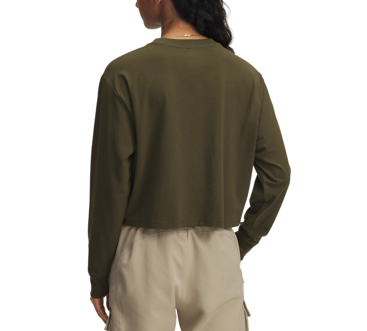 Under Armour Women's Active Campus Boxy Cropped Long-sleeve T-shirt In Green