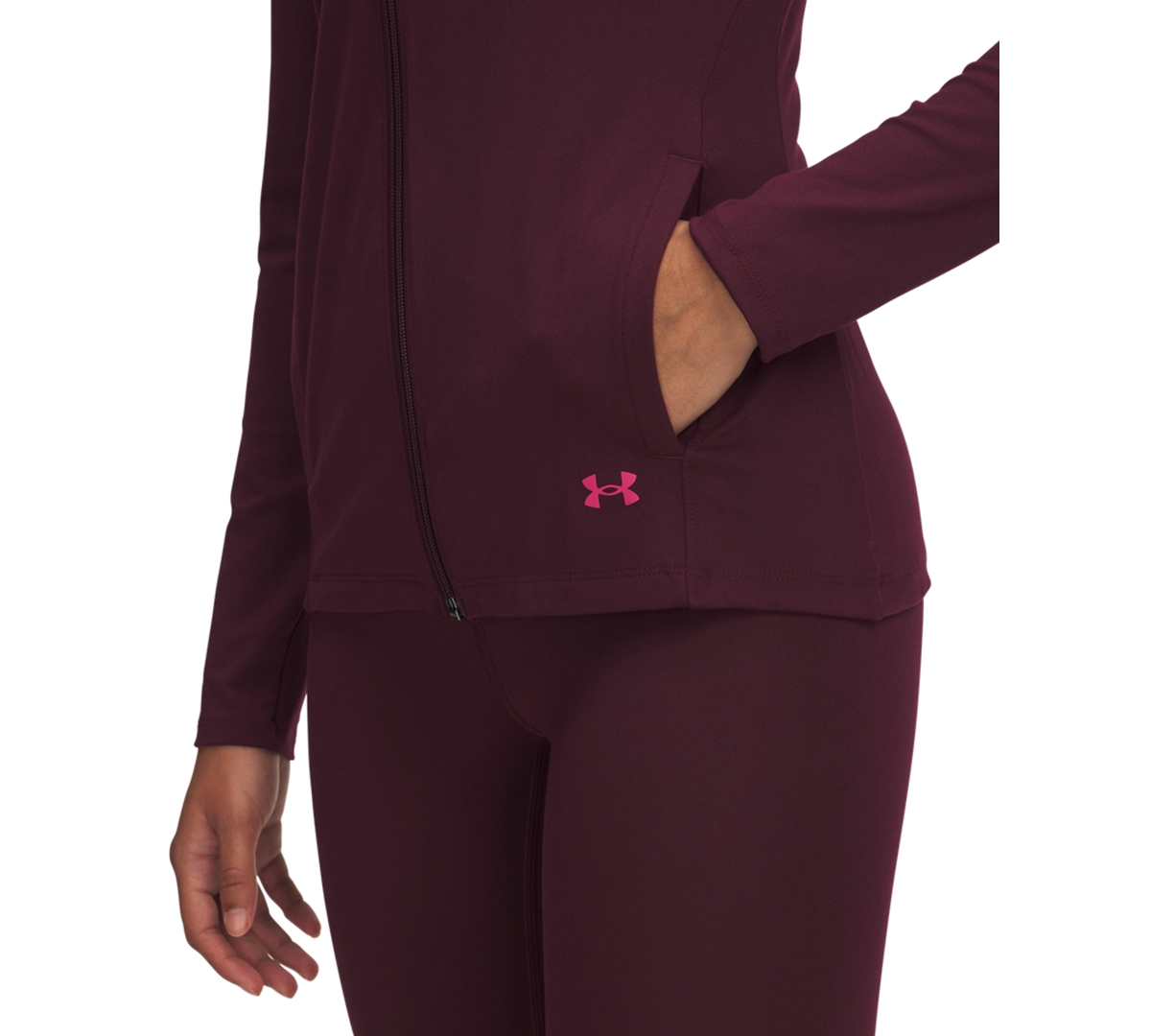 Under Armour Women's Motion Zippered Mock-neck Jacket In Burgundy