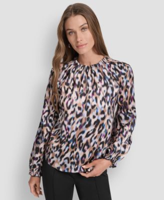 Women's Printed Ruffle Edge Blouse