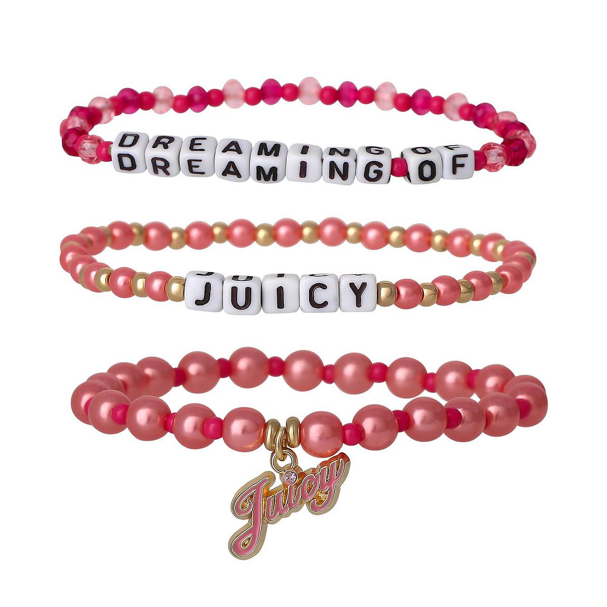 Juicy Couture Kids 드리밍 오브 주시 3피스 스트레치 비드 주얼리