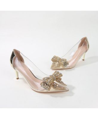 Nala Clear Vinyl Pump with Rhinestone Bow