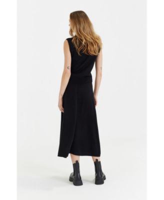 Women's Wool Cashmere Midi Skirt