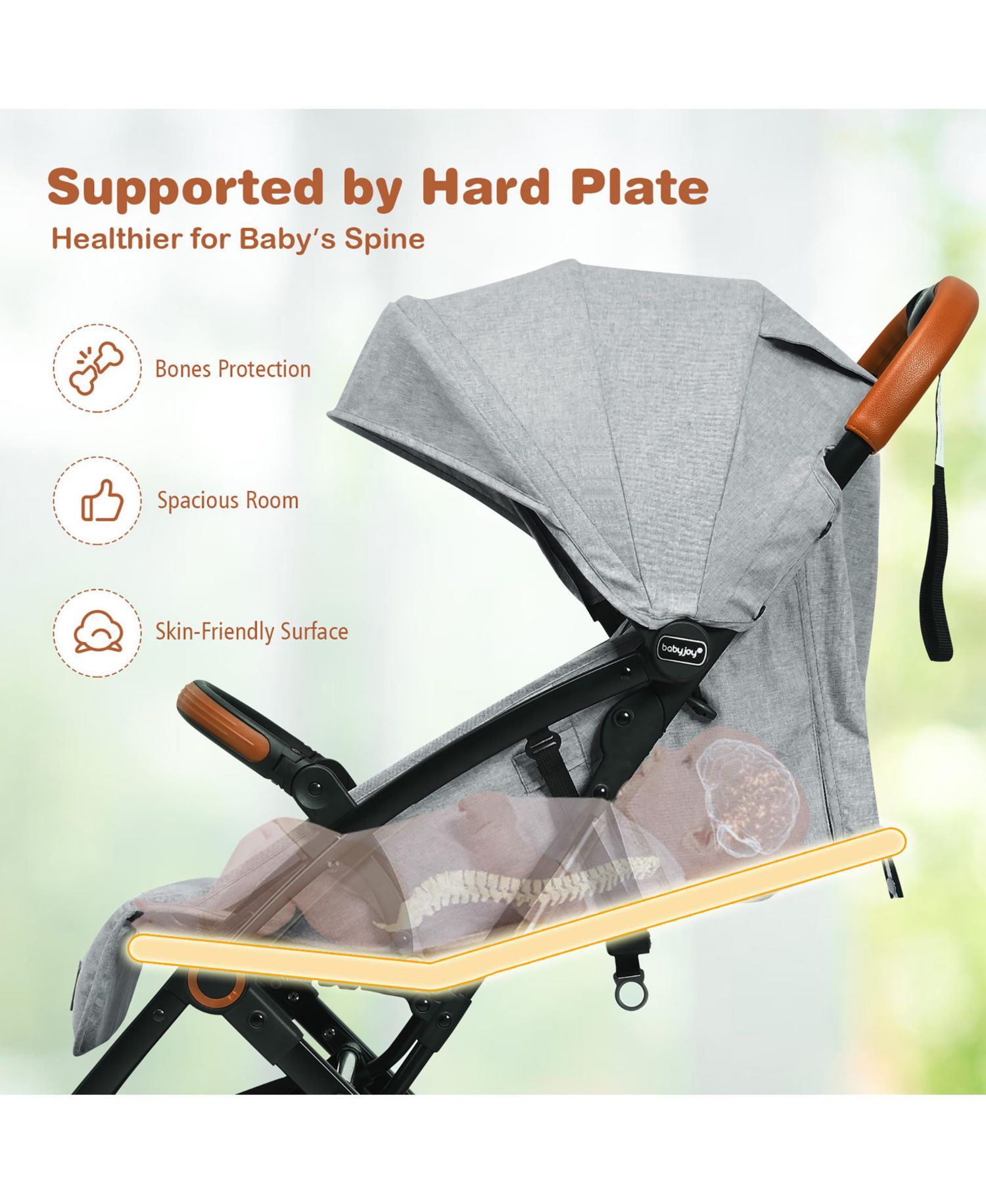 Lightweight Baby Stroller Aluminium Frame for Home Office Use