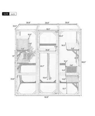 Outdoor Cat House Catio with Condos