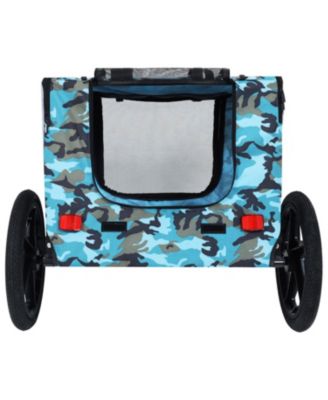 Heavy Duty Pet Bike Trailer - All-Terrain Wheels Blue/Grey