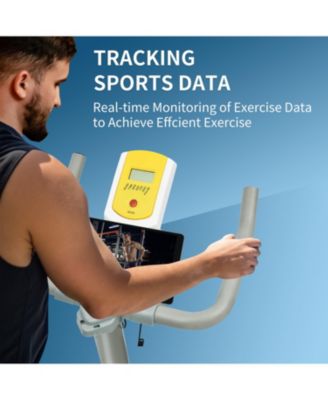 Indoor Exercise Bike Cycling Bike with Comfortable Seat Cushion Yellow+White