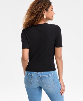 Women's Elbow-Sleeve Crewneck Sweater, Macy's Exclusive