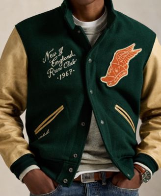 Men's Wool-Blend Twill Letter Jacket