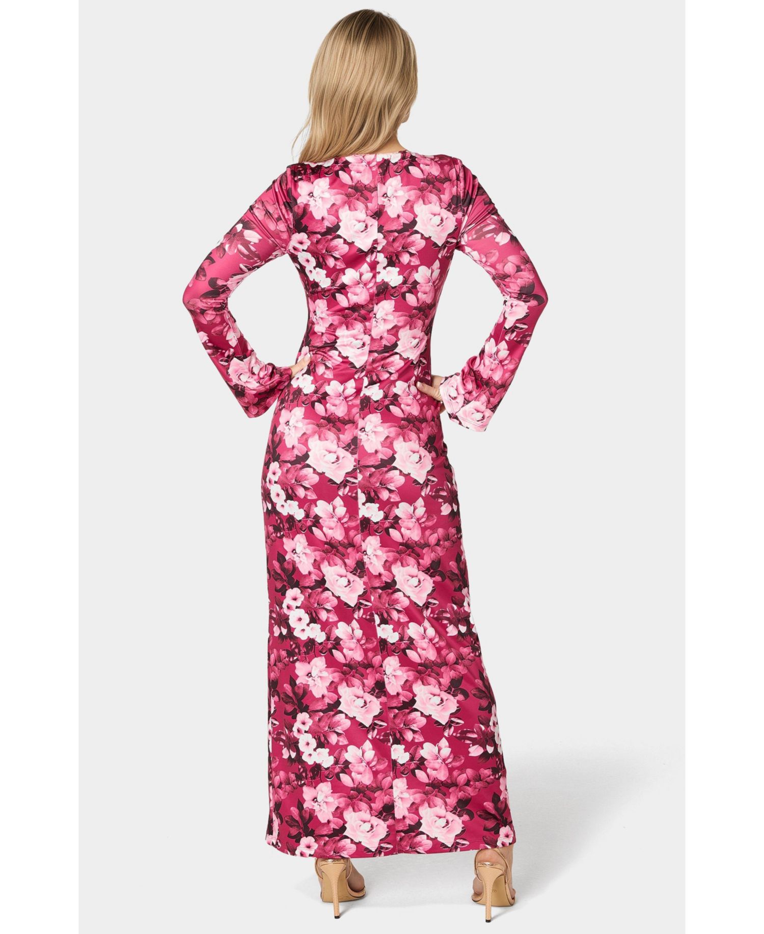 Women's Long Sleeve Keyhole Maxi Dress