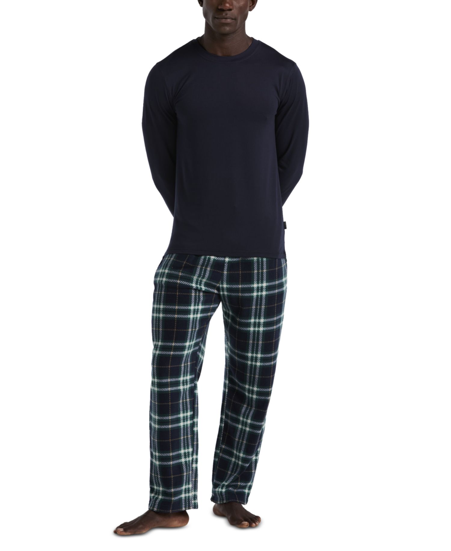 Men's Shirt & Plaid Pajama Set