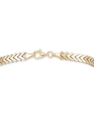 Polished Chevron Link Chain Bracelet in 10k Gold