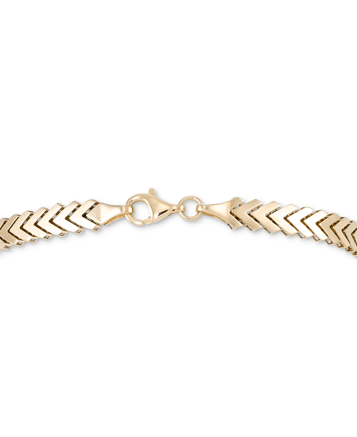 Macy's Polished Chevron Link Chain Bracelet In 10k Gold In Yellow