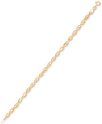 Twist Style Textured Rope Mirror Chain Link Bracelet in 10k Gold