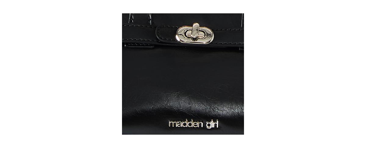 Madden Girl Cathc Crinkle Zipper Satchel Bag In Black