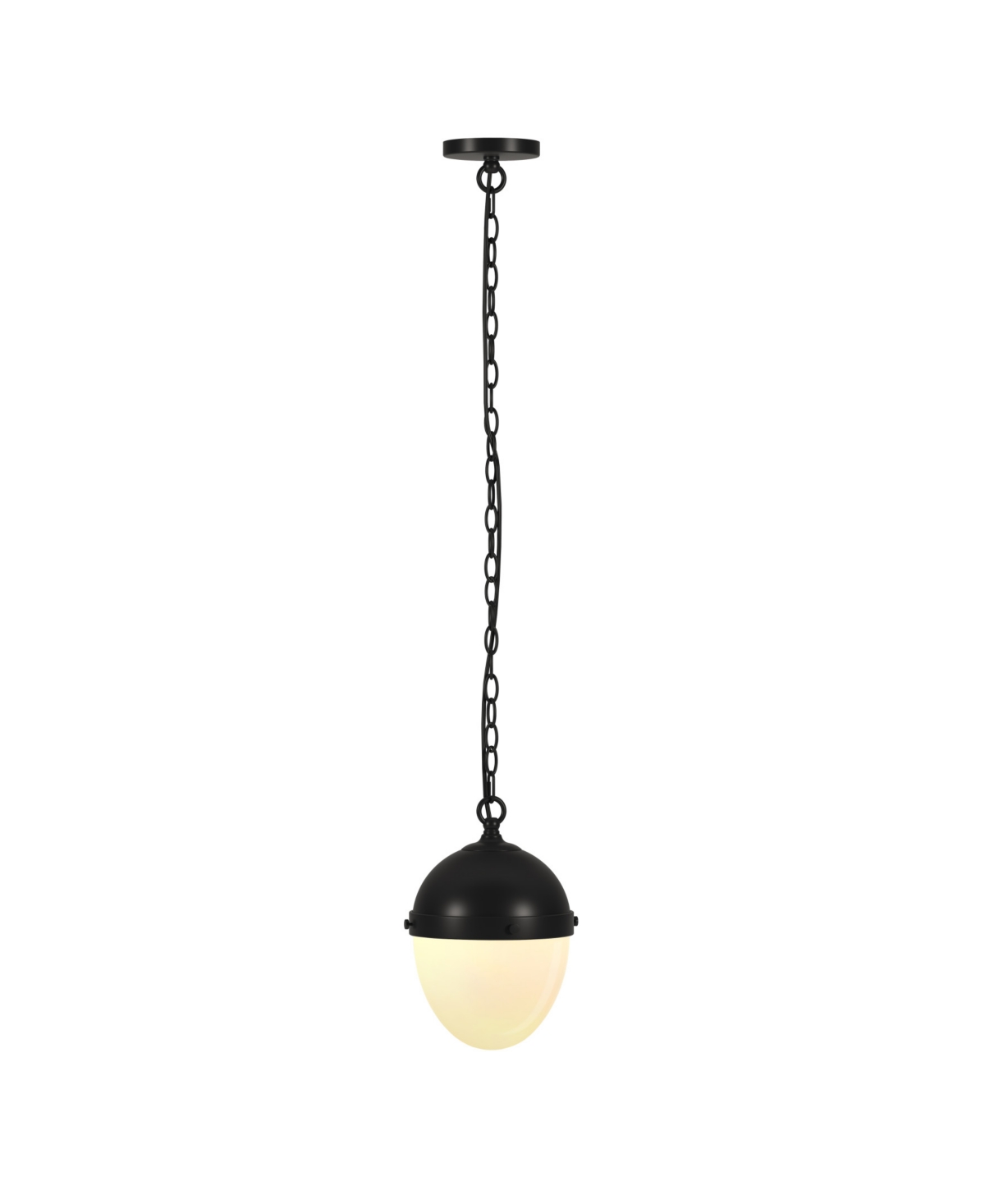 Hudson & Canal Aurelia 13" Metal Pendant With Glass Shade In Black