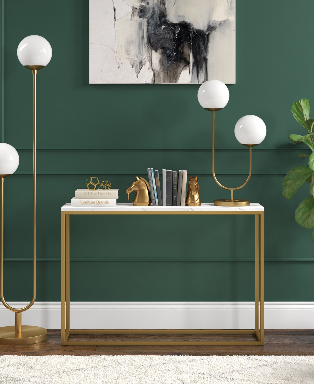 Hudson & Canal Dufrene 28" Metal 2-light Table Lamp With Glass Shades In Gold