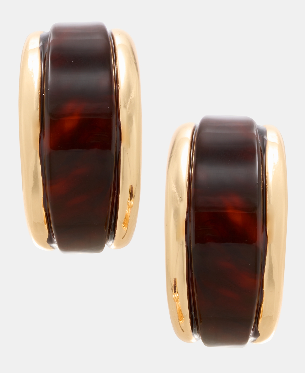 Inc International Concepts Tortoise Hoop Earrings, Macy's Exclusive In Gold