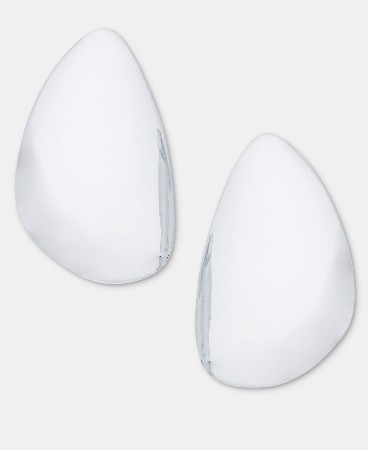 Inc International Concepts Rhodium Teardop Stud Earrings, Macy's Exclusive In Silver