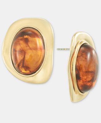I.N.C. International Concepts - Oval Stone Sculptural Stud Earrings