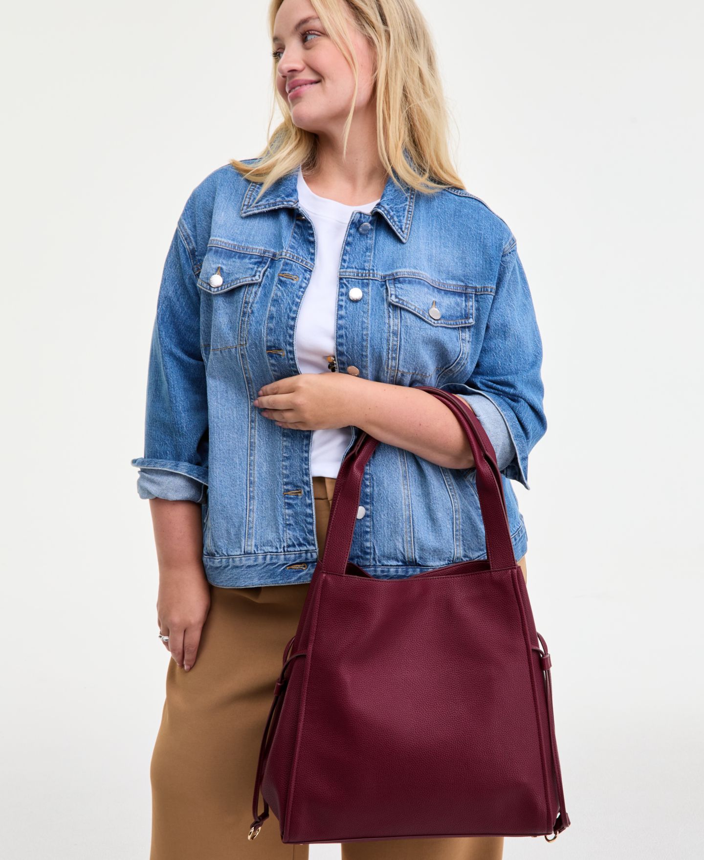 Женская сумка On 34th Jyyll Large Solid Tote with Removable Pouch, цвет: Roasted Spice — фото 8