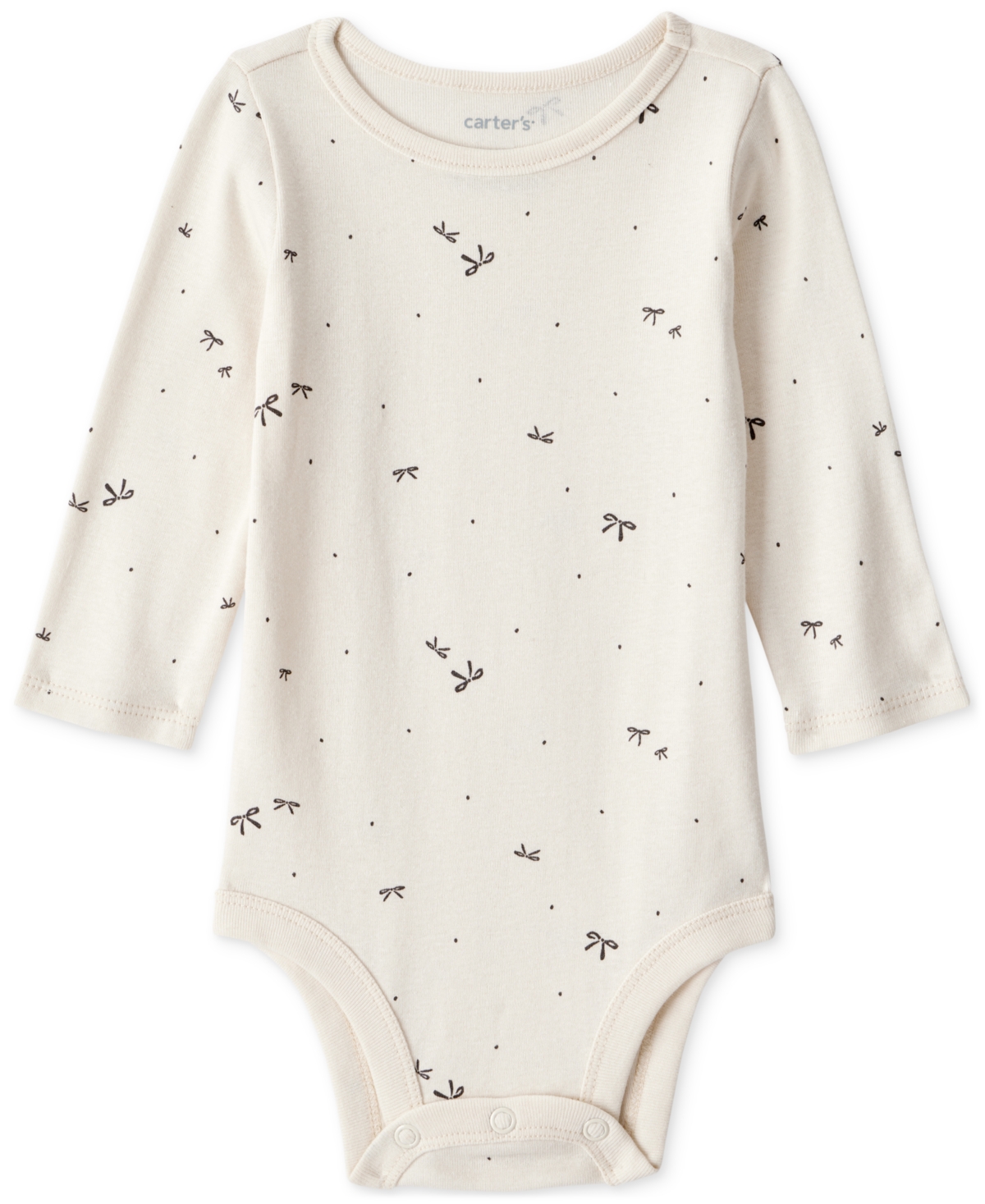 Carter's Baby Girls Cotton Bow-Print Long-Sleeve Bodysuit & Jumper Dress, 2 Piece Set