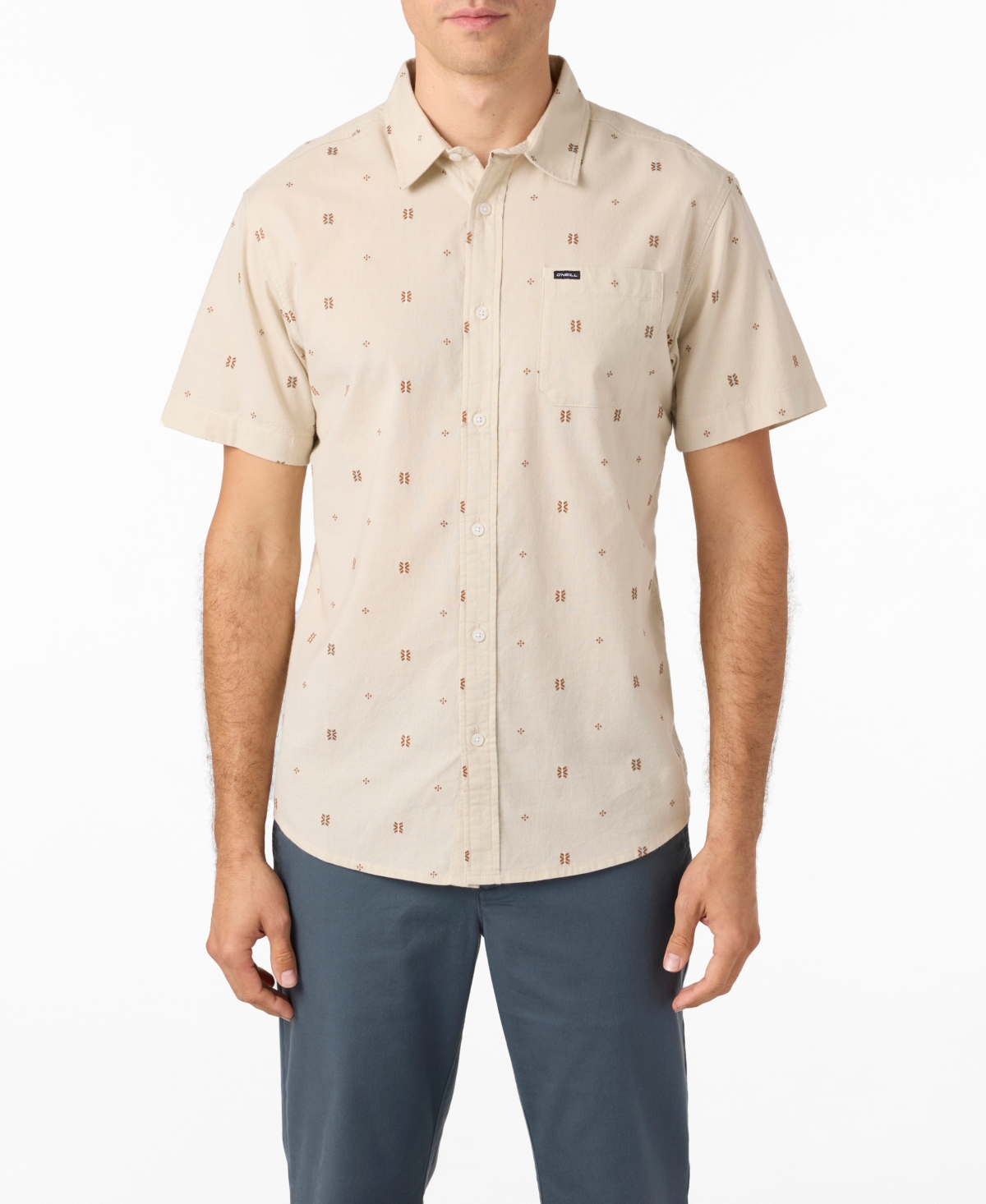 Men's Shields Short Sleeve Dobby Standard Shirt - Light khaki
