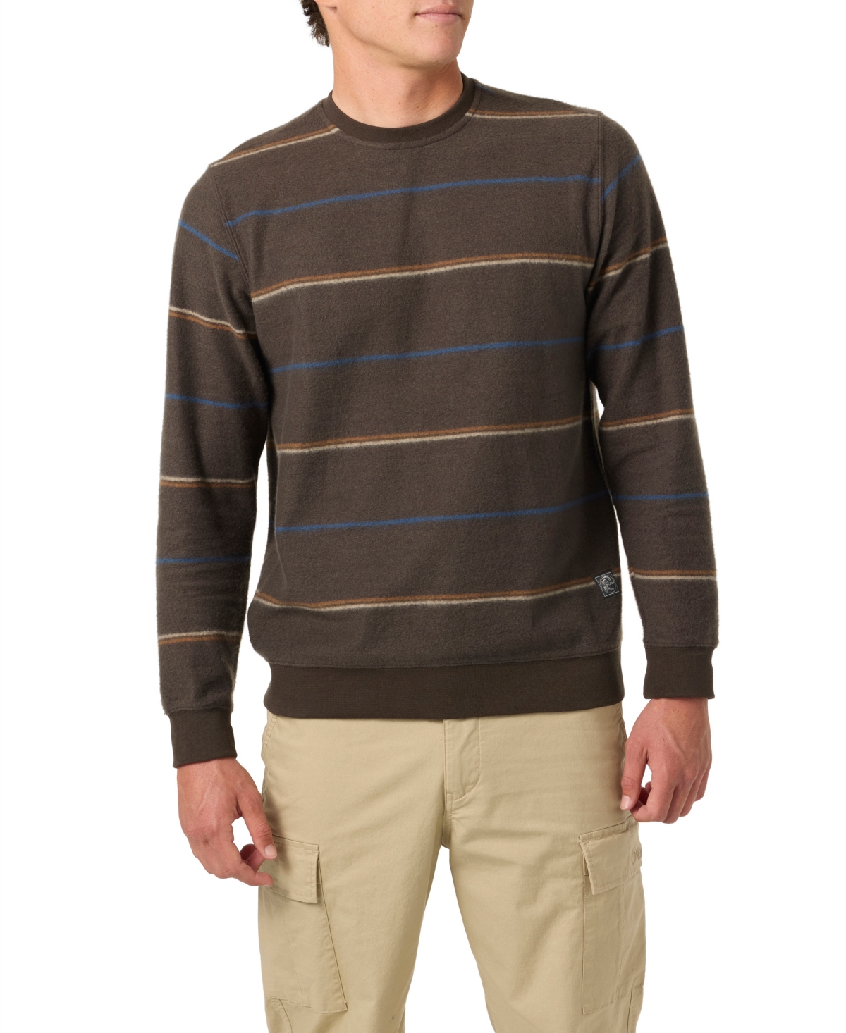 O'neill Nash Stripe Crewneck Sweatshirt In Brown