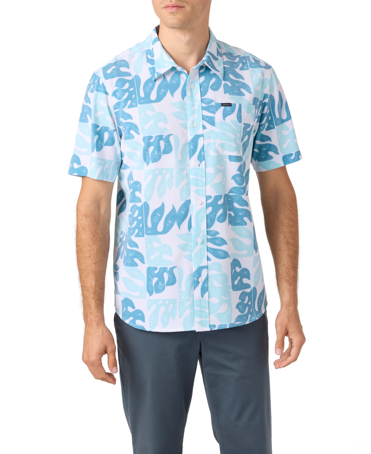 Men's Traveler Ultraviolet Protection Factor Short Sleeve Relaxed Shirt - Blue mirage