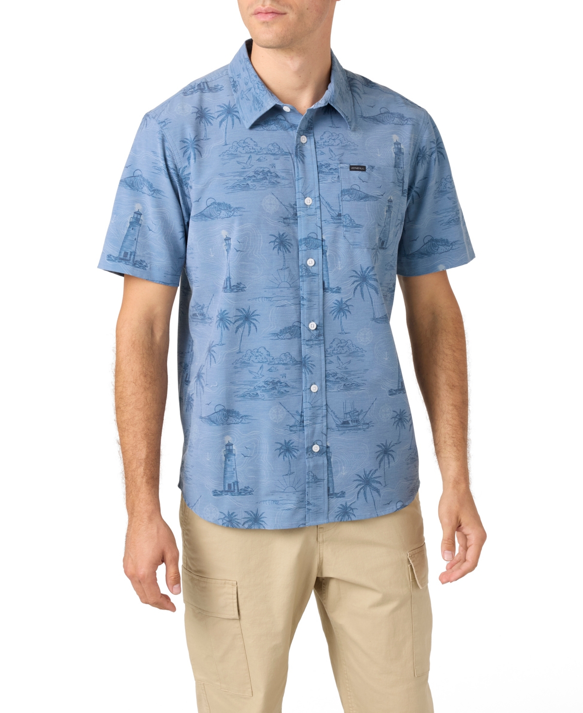 Men's Traveler Ultraviolet Protection Factor Short Sleeve Relaxed Shirt - Blue mirage